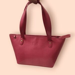 Ralph Lauren Pink Leather Satchel w Gray Interior